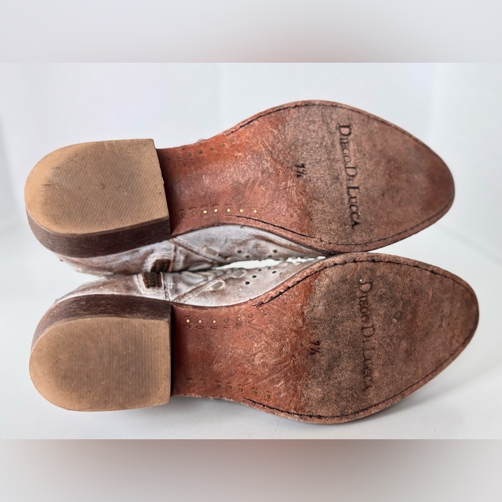 diego di lucca short cowboy cowgirl western distressed ombré leather boots 7.5 - Picture 7 of 9